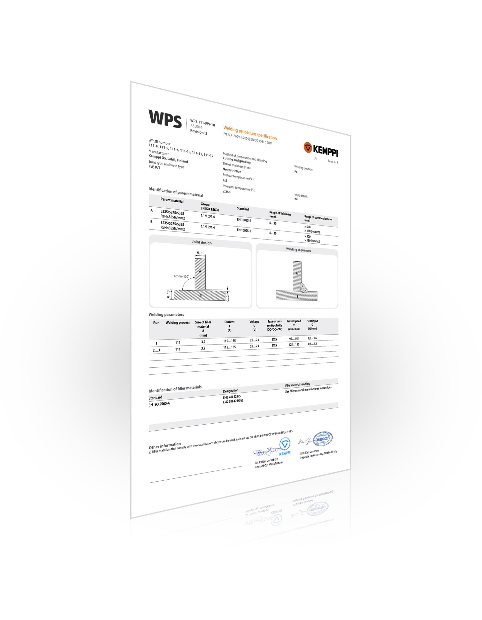 Kemppi standard WPS-pakett - MMA keevitusele (28 WPS-i)