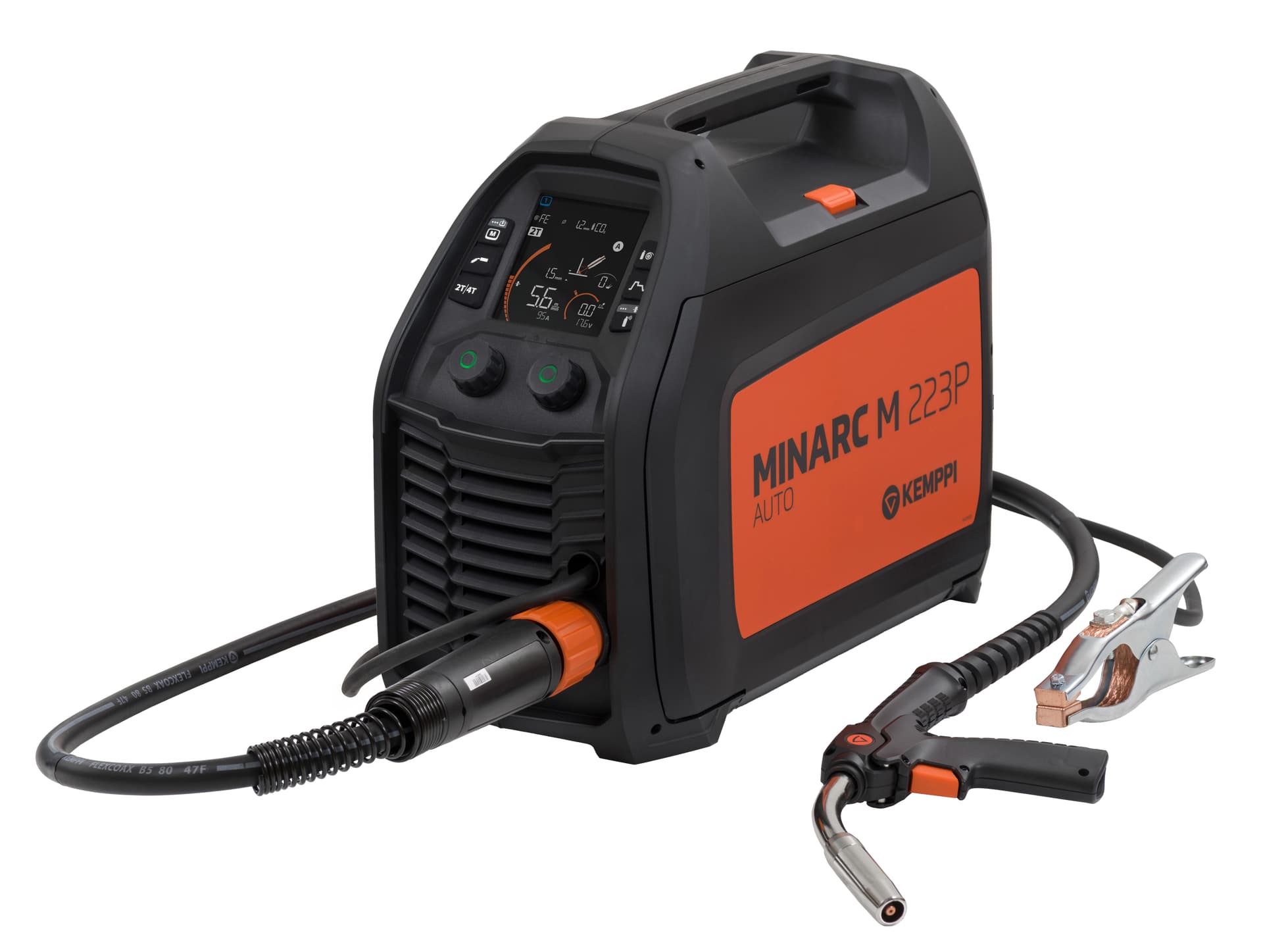 Minarc M 223P Auto 220A (Pulse/Synergic/manual) GM komplekt koos GXe 223G 3m euroliitega käpaga, gaasivoolikuga ja õlarihmaga