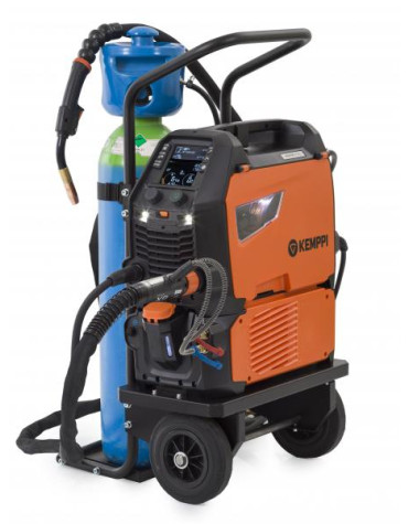 MASTER M 323 GM 3f-400V 320A + GX305W 5m käpaga vedelikjahutusega komplekt käruga: manual MIG, synergic MIG, MMA, (dc) lift TIG